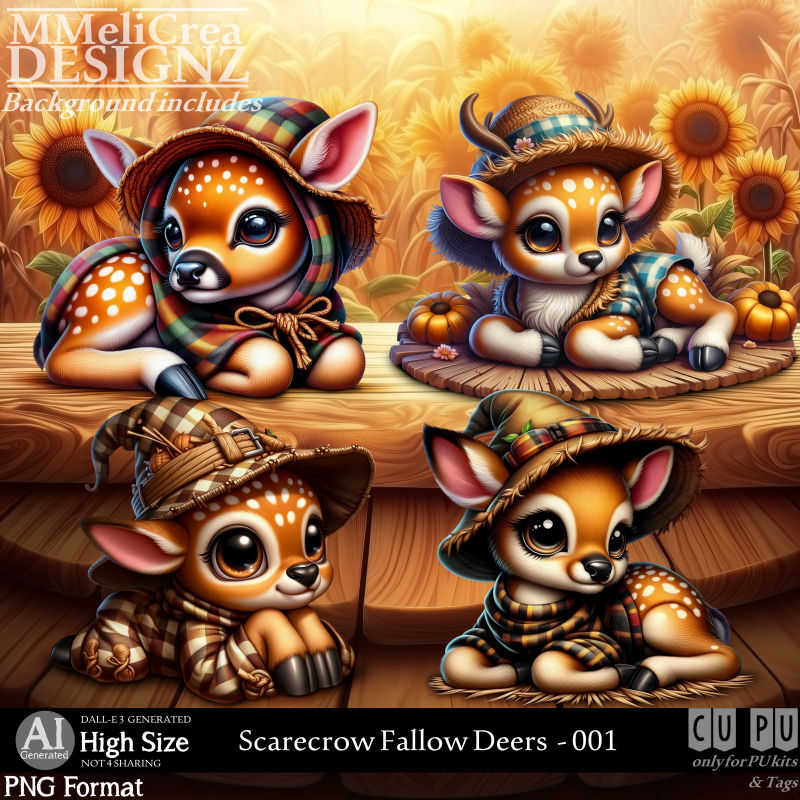 (image for) AI - Scarecrow Fallow Deers - CU001 (CU4PU/PNG)